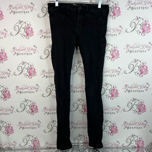 Hollister pants denim dark black Women's Dark Jeans pockets super skinny leg
